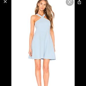 Likely Ashland Soft Blue Cross Halter Neck Dress